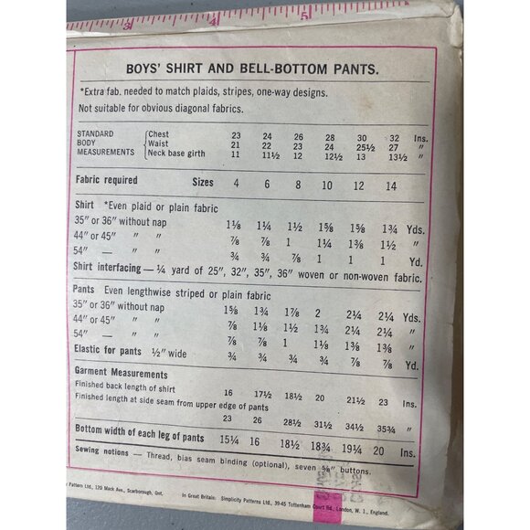 60s Simplicity 8173 Vintage Sewing Pattern Size 6 Boys Shirt Pants Vintage CUT - Picture 6 of 8